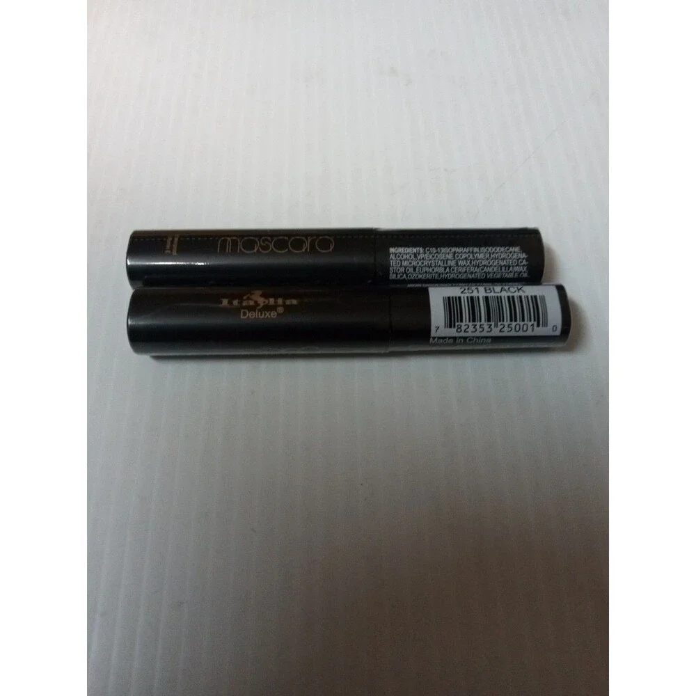 Lot of 2 Italia Deluxe Waterproof Mascara #251 Black With Vitamin E  SEALED